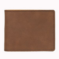 Leatherette Bifold Wallet - Dark Brown Screen Imprinted